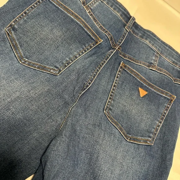 Guess Women's Distressed Blue Skinny Jeans - Picture 6 of 8
